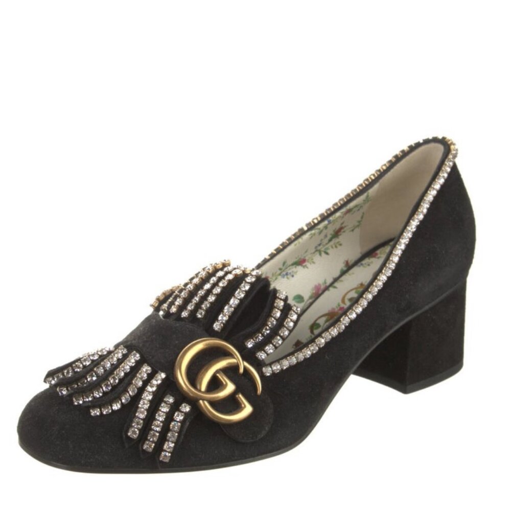 GUCCI MARMONT CRYSTAL EMBELLISHED PUMPS SIZE 38 IT, 8 US - Picture 2 of 9